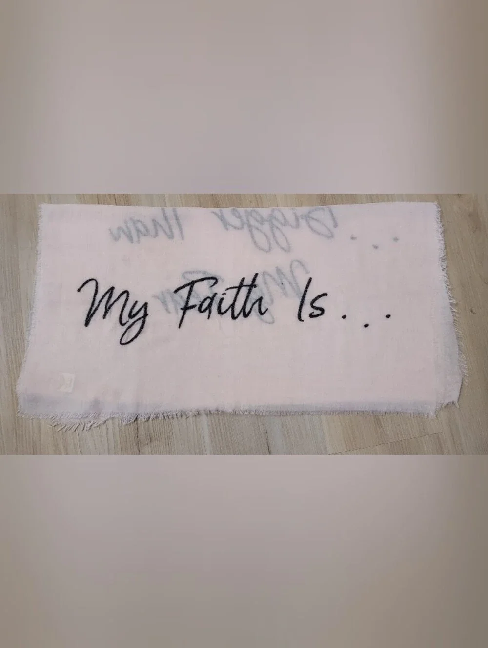 Altar'd State Pale Pink 'My Faith Is' Embroidered Scarf NWOT